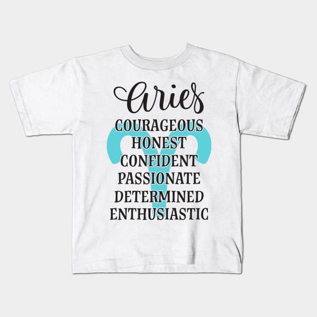 Aries Sign Kids T-Shirt by thechicgeek